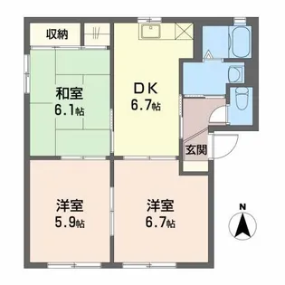 ラ・ヴィラージュ A【2階】の間取り