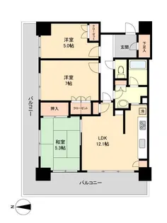 レジディアタワー仙台【5階】の間取り