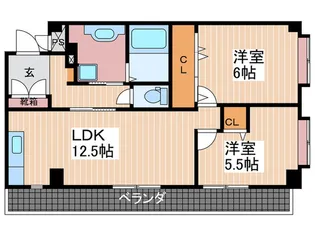 広島県広島市西区大芝3【マンション】の間取り