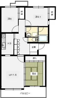 メゾン・ヴェルデ米ケ袋【3階】の間取り