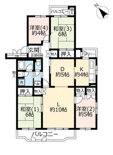 URパールハイム若葉【5階】の間取り