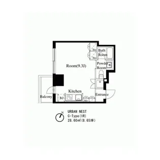 東京都目黒区大橋2【マンション】の間取り
