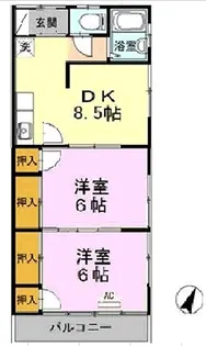 橋川アパート【2階】の間取り