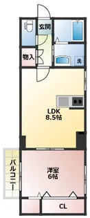 高島平第二日関コーポ【3階】の間取り