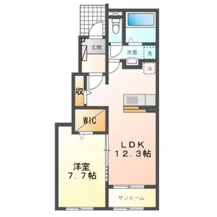 ル・ポール南新町【1階】の間取り