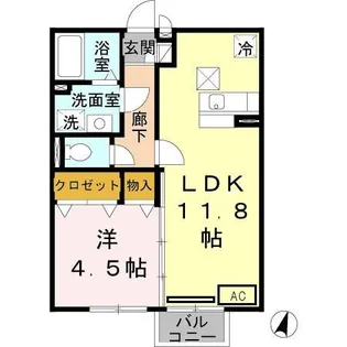 クレセントコート B棟【1階】の間取り