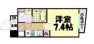 ラシュレエグゼ難波西【4階】の間取り