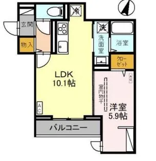 Noble raffiner 針ヶ谷【2階】の間取り