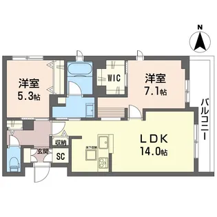 グランテラスもみじ橋【1階】の間取り