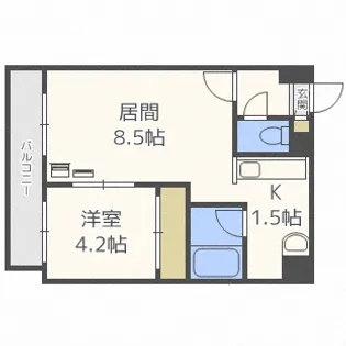 ハートレー7条館【7階】の間取り