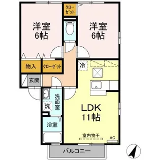 エーデルハイム I棟【2階】の間取り