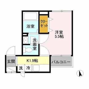 ハイツ・タカイド【3階】の間取り