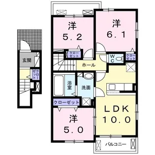 ソシア フルールA【2階】の間取り