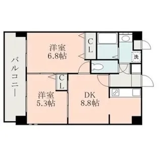 QREST熊大病院前【6階】の間取り