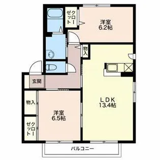 バリュージュひろまえ B【1階】の間取り