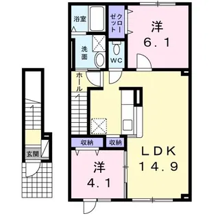 ブリッジ 13【2階】の間取り