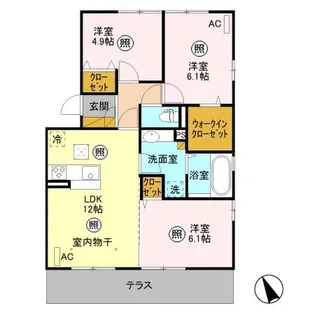 カトス イン ホルト【3階】の間取り