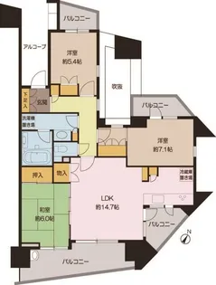 リーデンススクエアさいたま新都心クイントファース【2階】の間取り