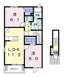 ウェルサイドハウスB【2階】の間取り