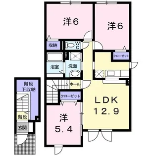 ベルメゾンB【2階】の間取り