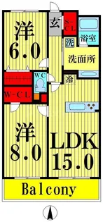 ロイヤルパークス西新井【5階】の間取り