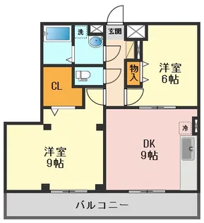 ジュネスドフルール【2階】の間取り