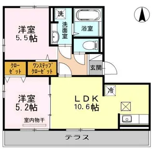 グランソレイユ西原【2階】の間取り