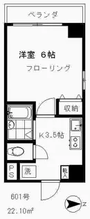 アネックス旗の台【6階】の間取り