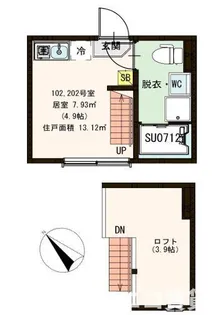 ハーモニーテラス大口通【1階】の間取り