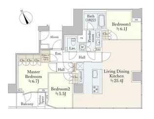 THE RESIDENCE ROPPONGI【6階】の間取り