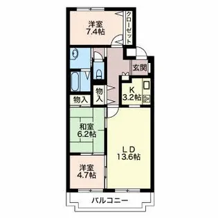 三渓ヒルズ C【1階】の間取り