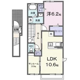 フェリス エス【2階】の間取り