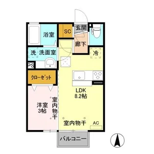 ミルアモール A【1階】の間取り