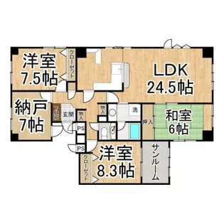 メイセイマンション【4階】の間取り