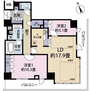 ザ・パークハウス神戸タワー(0003522)【15階】の間取り