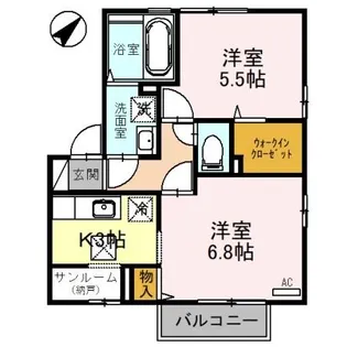 ソレル B【1階】の間取り