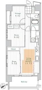 レスピール早稲田【7階】の間取り