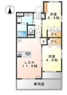 ディアコート(緑ケ丘4)【1階】の間取り