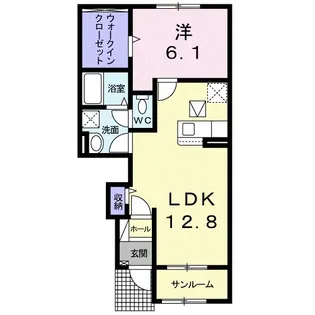 レジスタ周布II【1階】の間取り