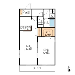 プランタン春岡【1階】の間取り