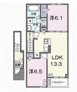 ジュピターII【2階】の間取り