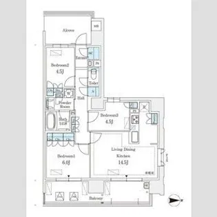 グランパセオ丸の内【8階】の間取り