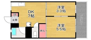 マンション香楽【1階】の間取り