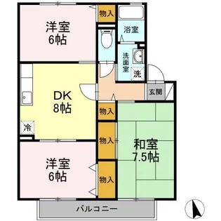 ウィル・モア 大町 B棟【2階】の間取り