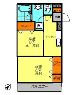 コーポアロー【4階】の間取り