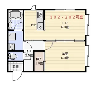 メイプル拾九番館【2階】の間取り