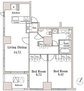 東京都千代田区一番町【マンション】の間取り