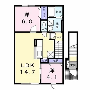 プリュスレテメゾン【2階】の間取り