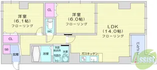 アロッジオS【4階】の間取り