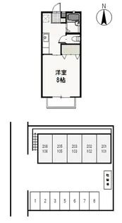 ジュネスEMMA【1階】の間取り